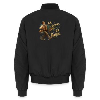 Danse Accordéon Folklorique - Bomber unisexe - noir - Dos - AI Model Male 185 light (185cm)