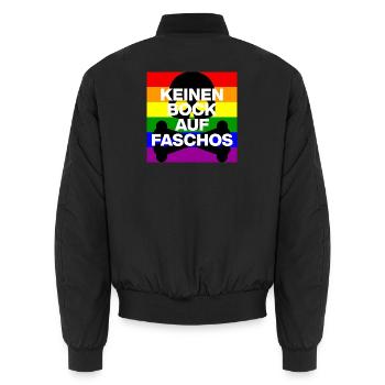 KEINEN BOCK AUF NZS, NO NZS, NO AFD, SKULL SCHWARZ - Unisex Bomberjacke - Schwarz - Hinten - AI Model Male 185 light (185cm)