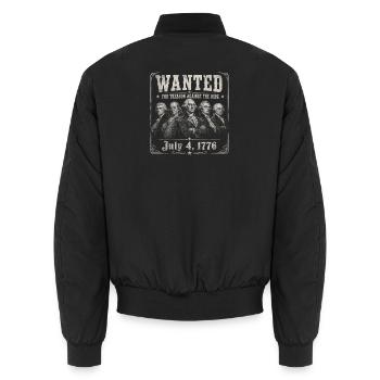 Wanted: Funny pictures of the founding fathers for the 4th of July - Unisex Bomber Jacket - black - Back - AI Model Male 185 light (185cm)