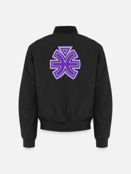 Pisces and Water Tribal Symbol - Unisex Bomber Jacket - black