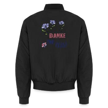 Danke Für Alles  - Unisex Bomberjacke - Schwarz - Hinten - AI Model Male 185 light (185cm)