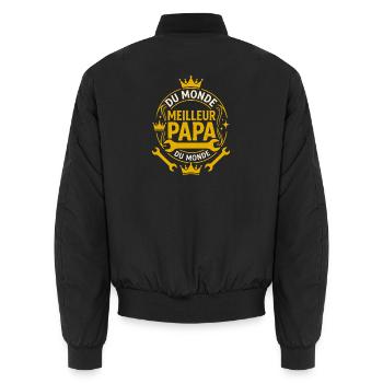 Meilleur Papa Du Monde Bricoleur Rétro - Bomber unisexe - noir - Dos - AI Model Male 185 light (185cm)