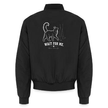 Maine Coon – Wait For Me - Unisex Bomber Jacket - black - Back - AI Model Male 185 light (185cm)