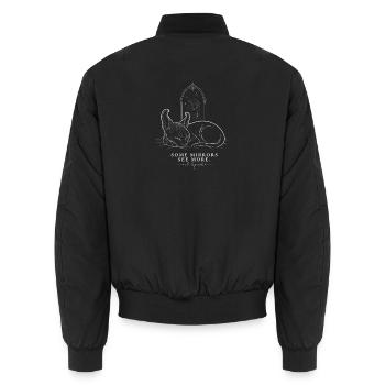 Elf Sphynx – Mirror Legend - Unisex Bomber Jacket - black - Back - AI Model Male 185 light (185cm)