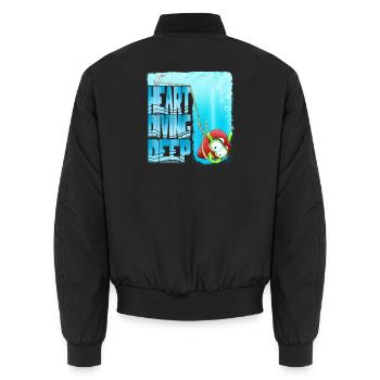 Herztauchen: Tiefes Unterwasserabenteuer - Unisex Bomberjacke - Schwarz - Hinten - AI Model Male 185 light (185cm)