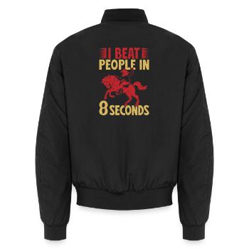 Western Rider I Beat People In 8 Seconds Cowgirls - Unisex Bomberjacke - Schwarz - Hinten - AI Model Male 185 light (185cm)