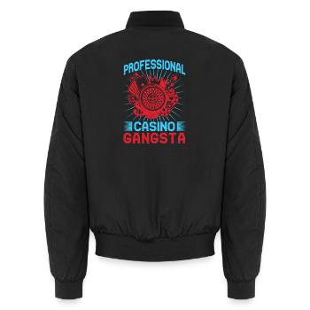 Gambling Fan Professional Casino Gangsta Casino - Unisex Bomberjacke - Schwarz - Hinten - AI Model Male 185 light (185cm)