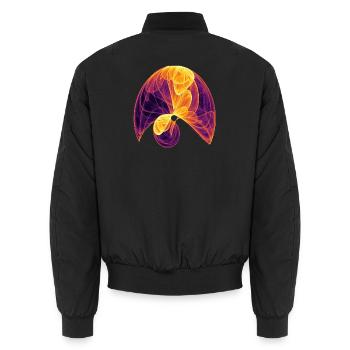 Sonnenblüte – Mathe Kunst - Unisex Bomberjacke - Schwarz - Hinten - AI Model Male 185 light (185cm)