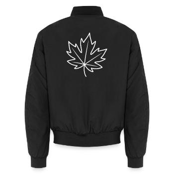 Maple Leaf Linien-Outline - Unisex Bomberjacke - Schwarz - Hinten - AI Model Male 185 light (185cm)
