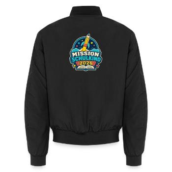 Mission Schulkind 2026 – Einschulung Abenteuer - Unisex Bomberjacke - Schwarz - Hinten - AI Model Male 185 light (185cm)