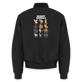 Diagramme d’animal du désert mignon - Bomber unisexe - noir - Dos - AI Model Male 185 light (185cm)