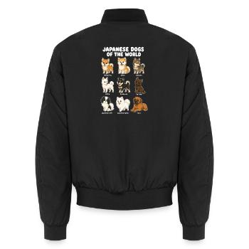 Japanische Hunderassen-diagramm-niedliche - Unisex Bomberjacke - Schwarz - Hinten - AI Model Male 185 light (185cm)