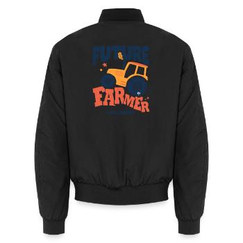 Future Farmer Like Daddy Baby Tractor - Unisex Bomber Jacket - black - Back - AI Model Male 185 light (185cm)