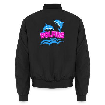 Delfin-Logo - Unisex Bomberjacke - Schwarz - Hinten - AI Model Male 185 light (185cm)
