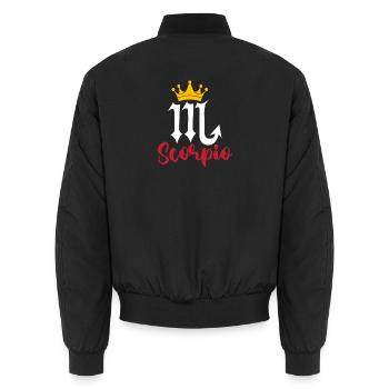 Zodiac sign Scorpio - Unisex Bomber Jacket - black - Back - AI Model Male 185 light (185cm)