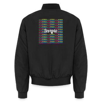 Zodiac sign Scorpio - Unisex Bomber Jacket - black - Back - AI Model Male 185 light (185cm)
