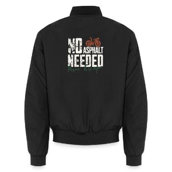 No Asphalt Needed | Gravel Bike - Unisex Bomber Jacket - black - Back - AI Model Male 185 light (185cm)