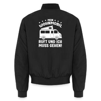Mein Wohnmobil ruft und ich muss gehen Camping - Unisex Bomberjacke - Schwarz - Hinten - AI Model Male 185 light (185cm)
