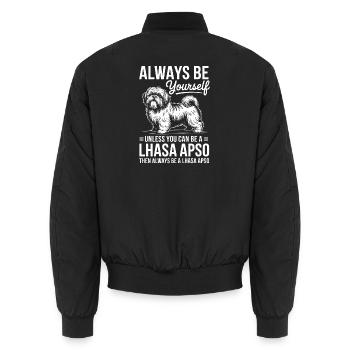 Lhasa Apso Sprüche Lustiges Lhasa Apso Geschenk - Unisex Bomberjacke - Schwarz - Hinten - AI Model Male 185 light (185cm)