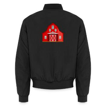 Red barn - Unisex Bomber Jacket - black - Back - AI Model Male 185 light (185cm)