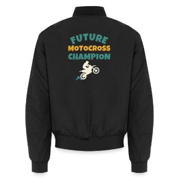 Future Motocross Champion Kids - Unisex Bomber Jacket - black - Back - AI Model Male 185 light (185cm)