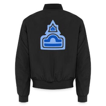 Zodiac Tribal Libra and Air - Unisex Bomber Jacket - black - Back - AI Model Male 185 light (185cm)