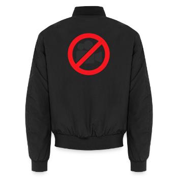 No Video Recording Prohibition Warning Sign Sticke - Unisex Bomber Jacket - black - Back - AI Model Male 185 light (185cm)