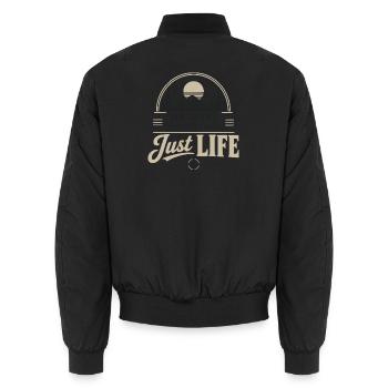 Pas de WiFi, pas de filtres, juste la vie | Aménagement extérieur - Bomber unisexe - noir - Dos - AI Model Male 185 light (185cm)