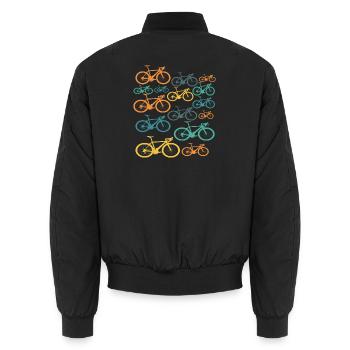 Cycliste Vélo Vintage - Bomber unisexe - noir - Dos - AI Model Male 185 light (185cm)