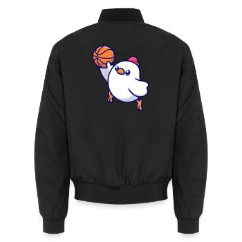 Basketball Chick Pop Art - Unisex Bomber Jacket - black - Back - AI Model Male 185 light (185cm)