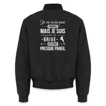 Je Ne Suis Pas Parfait Mais Je Suis Supporter D... - Bomber unisexe - noir - Dos - AI Model Male 185 light (185cm)