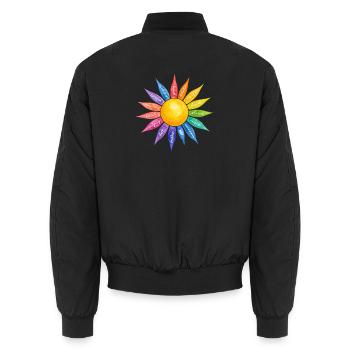 Achtsamkeit ich bin genung - Unisex Bomberjacke - Schwarz - Hinten - AI Model Male 185 light (185cm)
