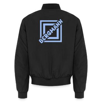 miner - Unisex Bomber Jacket - black - Back - AI Model Male 185 light (185cm)