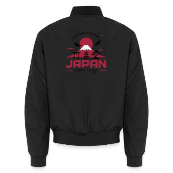 Culture japonaise : Fuji & Énergie positive - Bomber unisexe - noir - Dos - AI Model Male 185 light (185cm)
