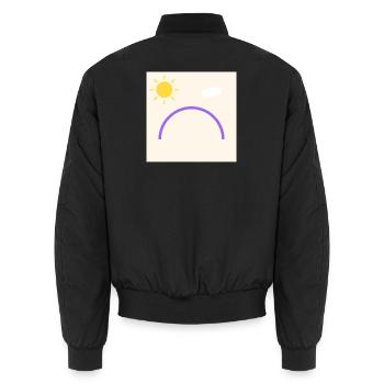 Lila Schleife in wenig Sonne - Unisex Bomberjacke - Schwarz - Hinten - AI Model Male 185 light (185cm)
