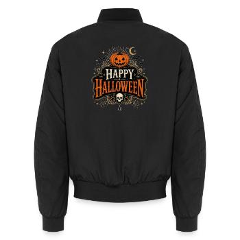 Happy Halloween - Unisex Bomber Jacket - black - Back - AI Model Male 185 light (185cm)