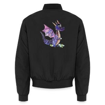 Conception du Cristal du Dragon Violet - Bomber unisexe - noir - Dos - AI Model Male 185 light (185cm)