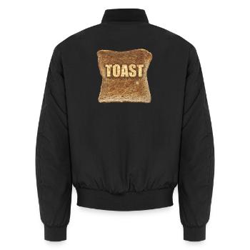 toast - Unisex Bomber Jacket - black - Back - AI Model Male 185 light (185cm)