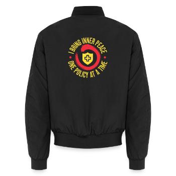 Insurance Agent Policy At A Time Funny Insurance - Unisex Bomber Jacket - black - Back - AI Model Male 185 light (185cm)