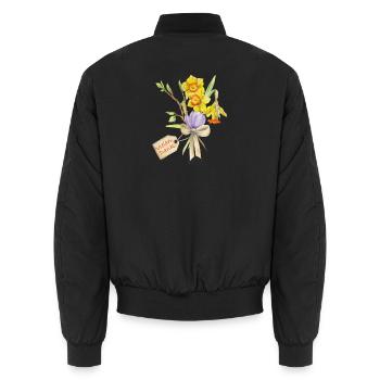 Thank you Bouquet - Unisex Bomber Jacket - black - Back - AI Model Male 185 light (185cm)