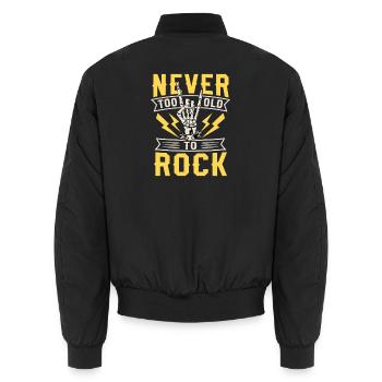 Never Too Old to Rock Skeleton Rock Hand Art - Unisex Bomberjacke - Schwarz - Hinten - AI Model Male 185 light (185cm)