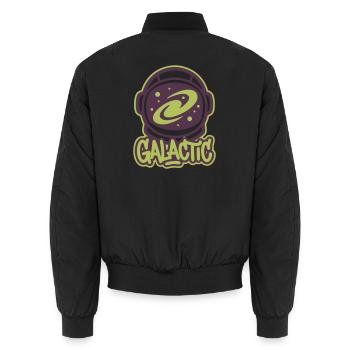 Galaxy Astronaut Helmet Logo - Unisex Bomber Jacket - black - Back - AI Model Male 185 light (185cm)