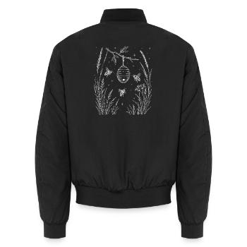 Bees in the grass - Unisex Bomber Jacket - black - Back - AI Model Male 185 light (185cm)