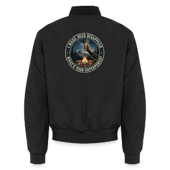 I Make Beer Disappear Craft Beer - Unisex Bomber Jacket - black - Back - AI Model Male 185 light (185cm)