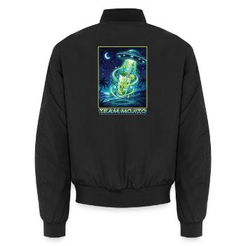 Hen Party Team Mojito Cocktail Bartender - Unisex Bomber Jacket - black - Back - AI Model Male 185 light (185cm)