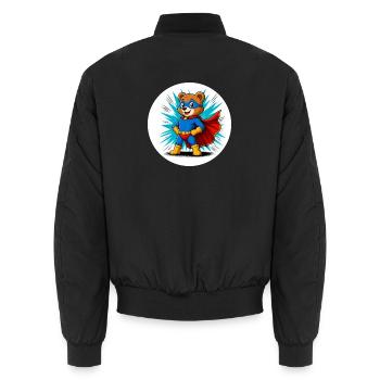 Superheld Bär Kids - Unisex Bomberjacke - Schwarz - Hinten - AI Model Male 185 light (185cm)