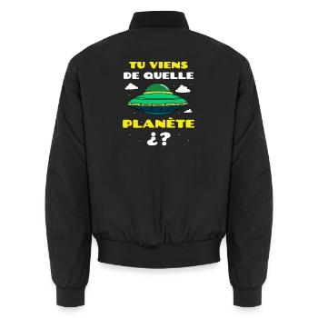 Tu viens de quelle planète ? (Alien) - Bomber unisexe - noir - Dos - AI Model Male 185 light (185cm)
