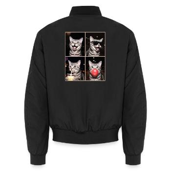 Katzen Amerikanisch Kurzhaar Katze - Unisex Bomberjacke - Schwarz - Hinten - AI Model Male 185 light (185cm)