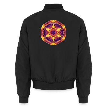Solar Mandala – Arts Mathématiques - Bomber unisexe - noir - Dos - AI Model Male 185 light (185cm)