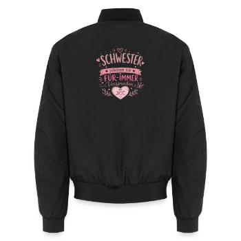 Schwester Für Immer Versprechen - Unisex Bomberjacke - Schwarz - Hinten - AI Model Male 185 light (185cm)